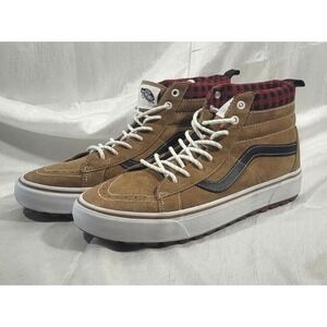 Vans Off the Wall Ultra Cush Plaid Hi-Top Sk8-Hi Suede Shoes - W12, M10.5